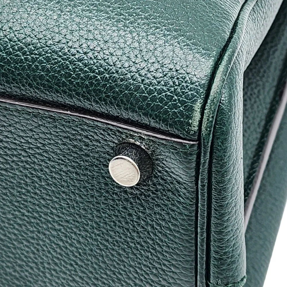 Gucci Zumi Top Handle Bag Leather Medium Green - Picture 13 of 16